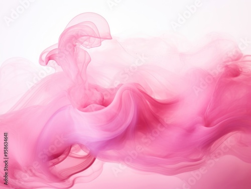 Shiny smoke. Glitter fluid. Ink water. Magic mist. Pink color particles texture paint vapor storm wave