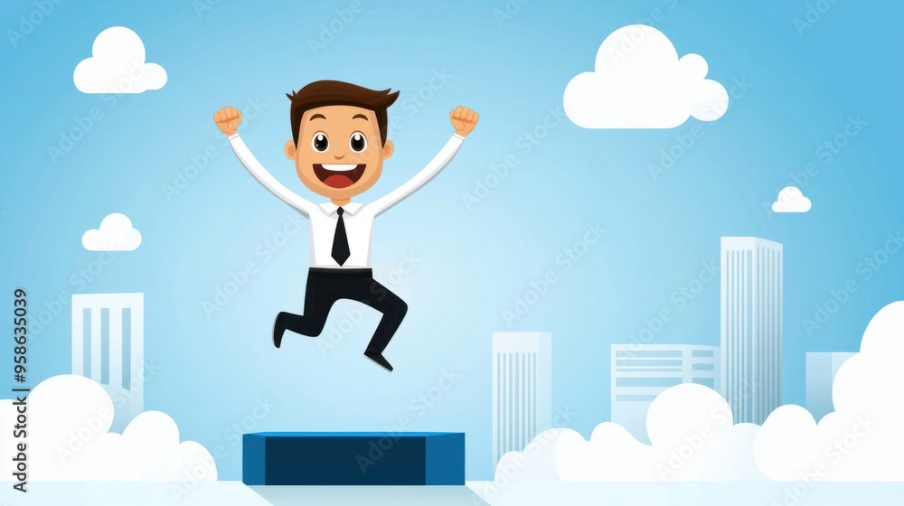 Soaring to Success: Business Leader Jumping High for Growth and Career Advancement Soaring to Success: Business Leader Jumping High for Growth and Career Advancement