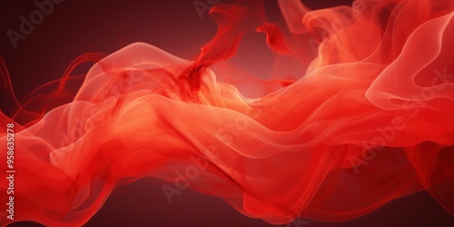 Shiny smoke. Glitter fluid. Ink water. Magic mist. Red color particles texture paint vapor storm wave