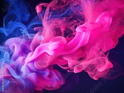 Shiny smoke. Glitter fluid. Ink water. Magic mist. Red color particles texture paint vapor storm wave