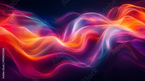 Abstract Swirling Lines in Neon Colors