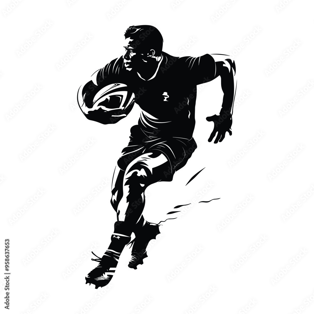 Naklejka premium American football player silhouette vector