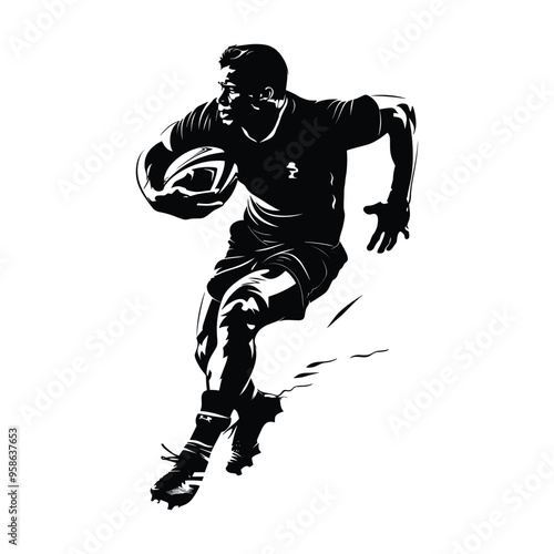 American football player silhouette vector