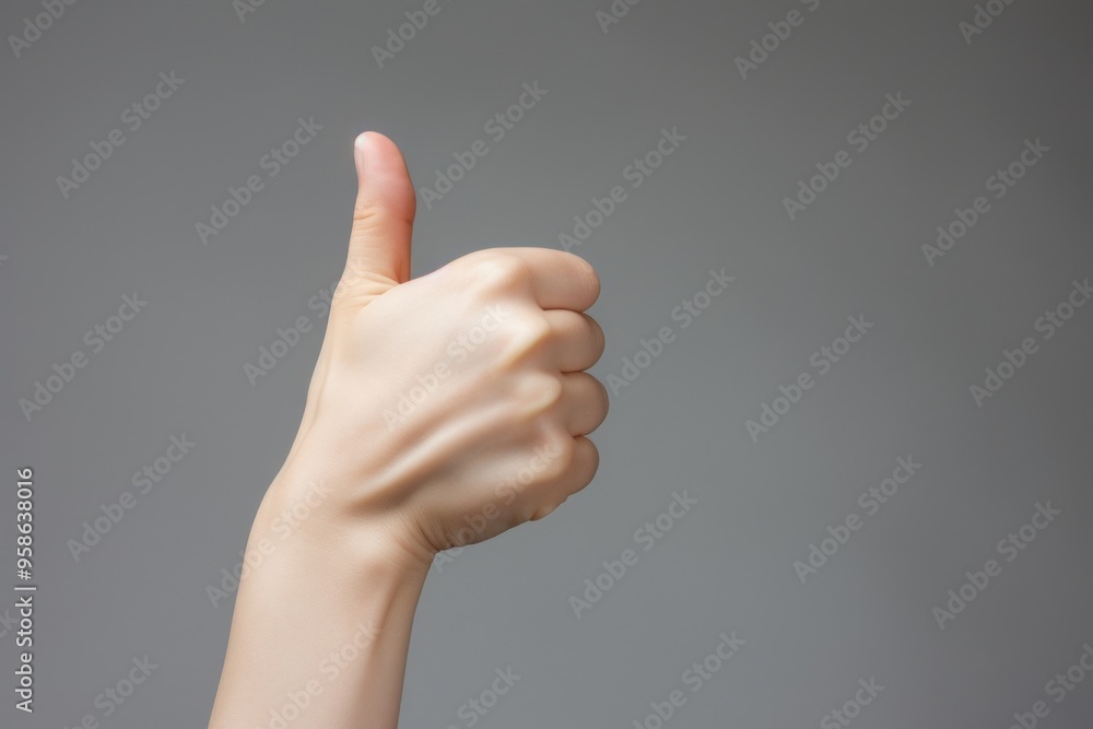 Woman showing thumbs finger hand studio shot. Woman showing thumbs finger hand studio shot.