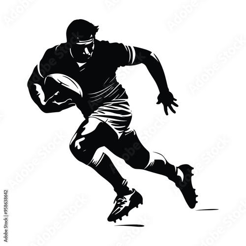 American football player silhouette vector