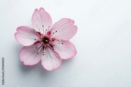 Ultra-Realistic UHD Photo of a Cherry Blossom on White Background