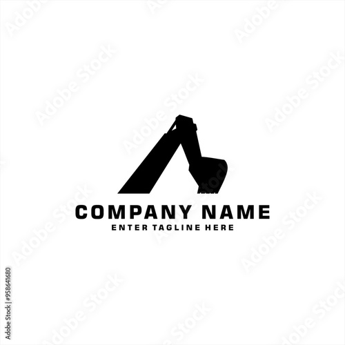 excavator logo design,vector,construction logo,excavation logo design,heavy equipment icon vector,symbol,silhouette