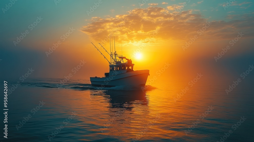 Fishing Boat at Sunrise Fishing Boat at Sunrise