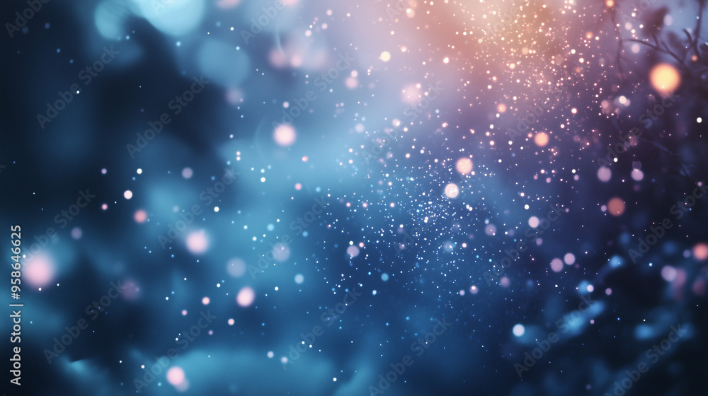 Fototapeta premium Mystical Blue and Orange Bokeh