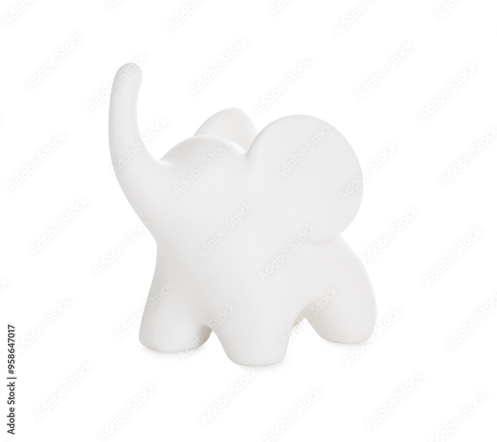 Decorative figure in shape of elephant isolated on white