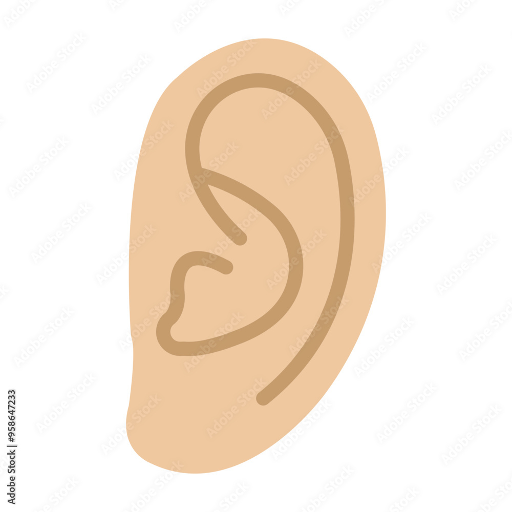 Ears Vector Flat Icon Design Ears Vector Flat Icon Design