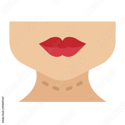 Chin Vector Flat Icon Design