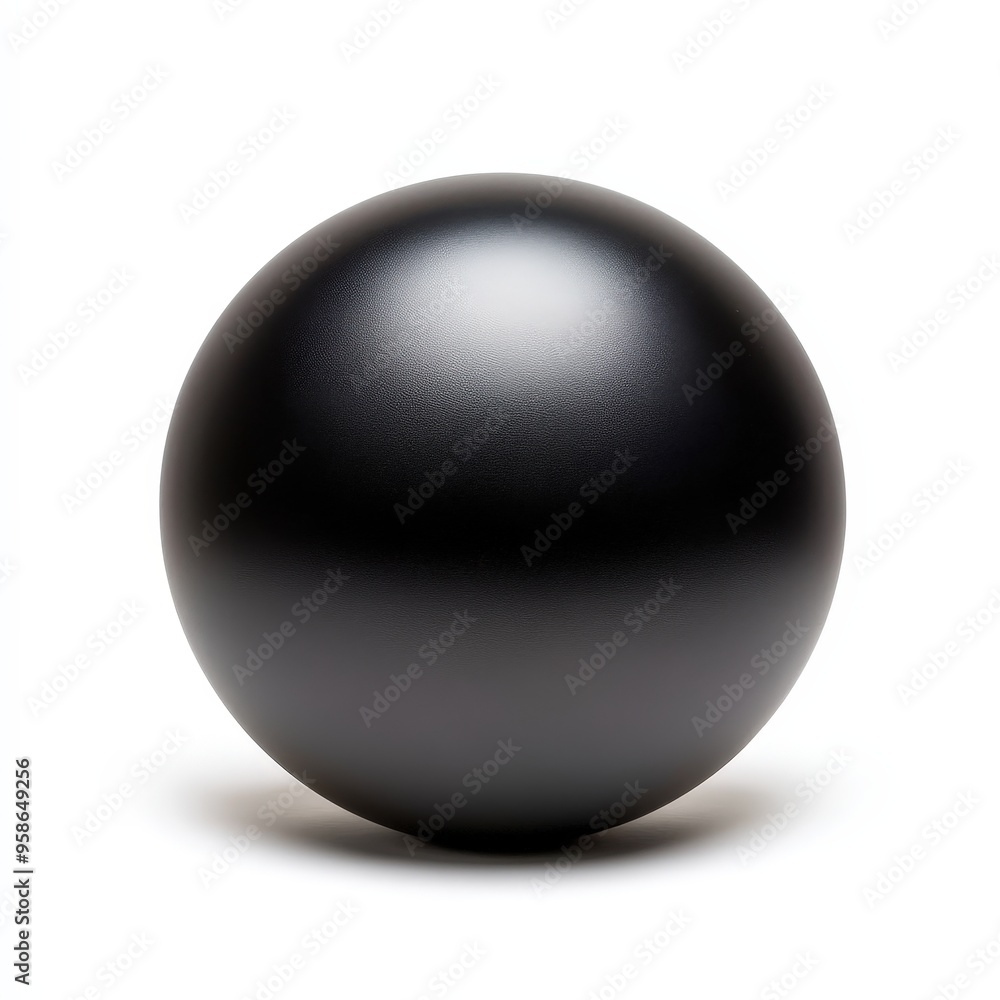 A black ball with a shiny surface A black ball with a shiny surface