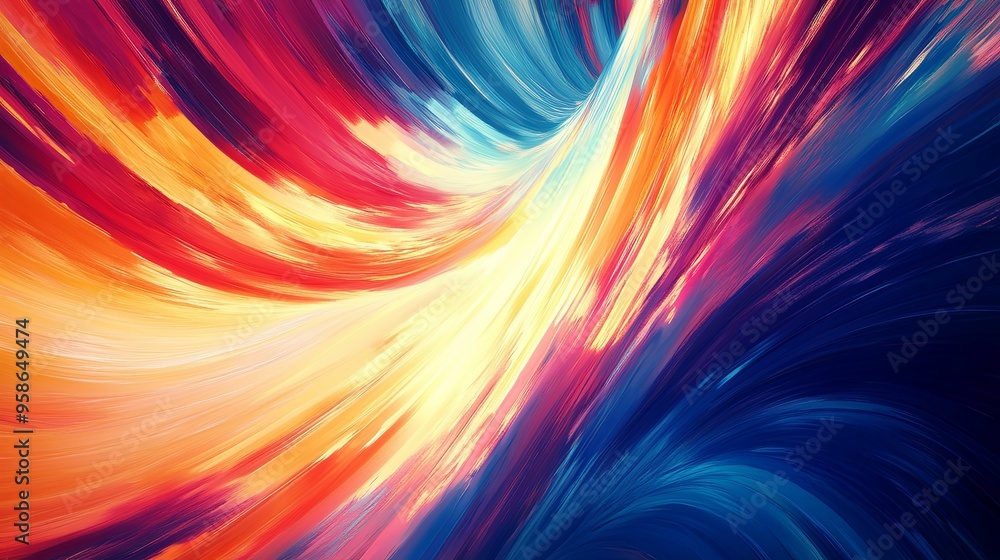 Abstract Art with Swirling Lines in Red, Yellow, and Blue Abstract Art with Swirling Lines in Red, Yellow, and Blue