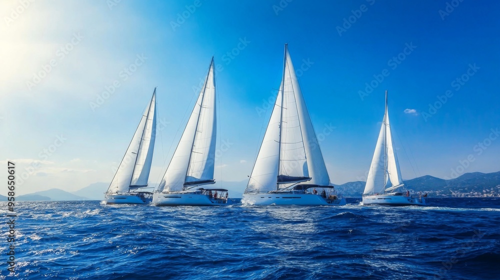 Fototapeta premium Sailing Adventure on a Sunny Day