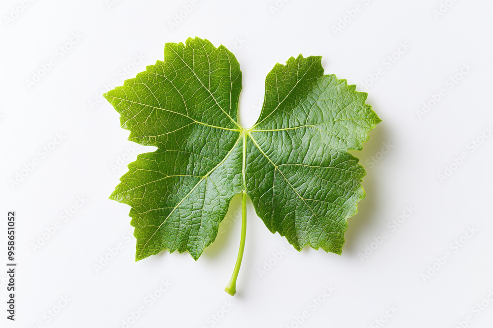 Ultra-Realistic UHD Photo of a Grape Leaf on White Background Ultra-Realistic UHD Photo of a Grape Leaf on White Background
