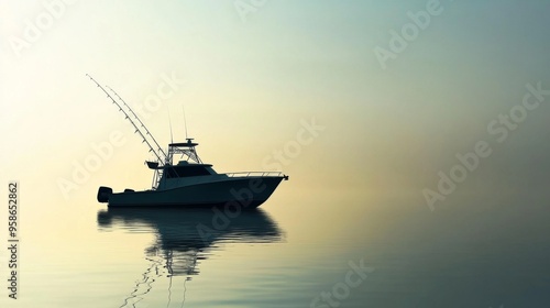 Serene Fishing Boat at Sunrise