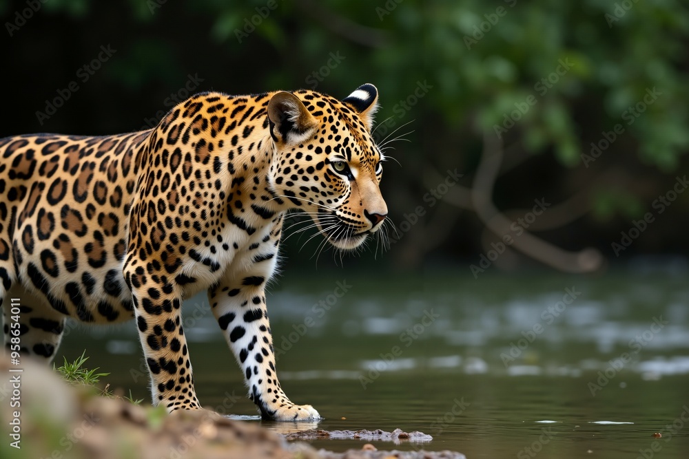Leopard by the Water's Edge. Wild Life. Leopard by the Water's Edge. Wild Life.