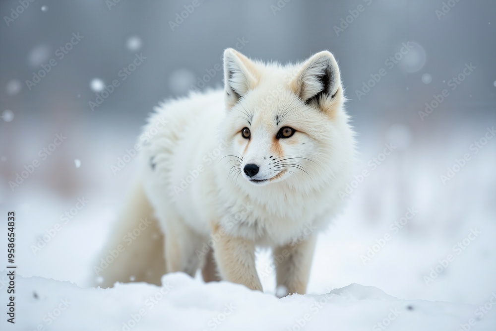 Obraz premium Arctic Fox in Winter Wonderland. Wild Life.