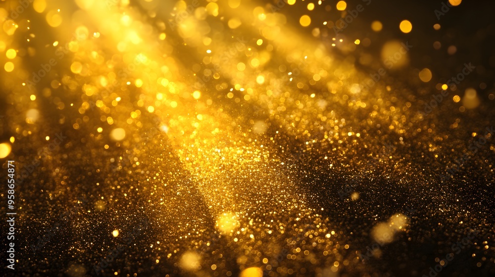 A golden light shines on the dark background, creating an atmosphere of award-winning movie moments A golden light shines on the dark background, creating an atmosphere of award-winning movie moments