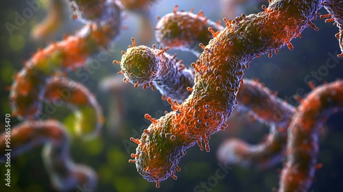 A highly detailed and realistic close-up of this bacteria: **Bordetella pertussis** - Causes whooping cough (pertussis), a highly contagious respiratory disease.