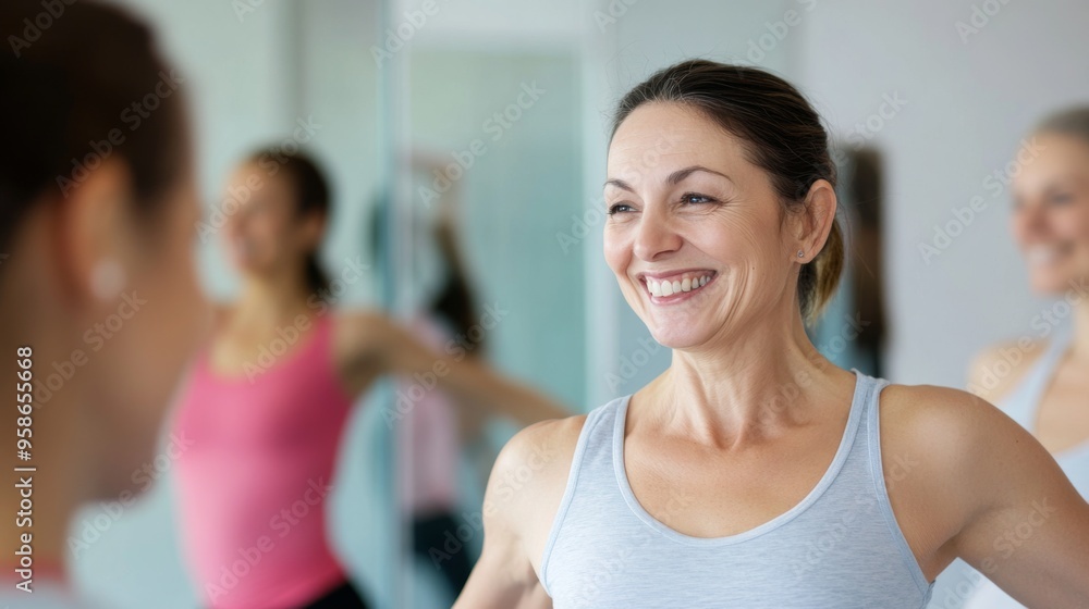 Joyful Women in Fitness Class Joyful Women in Fitness Class