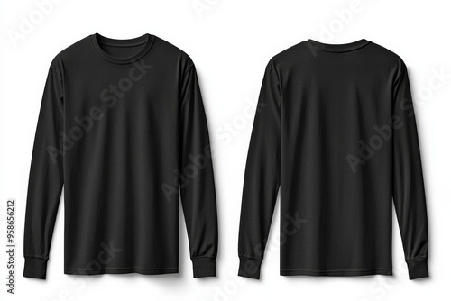 Black long sleeve tshirt mockup isolated created with Generative AI