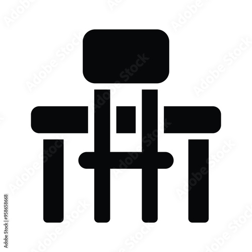 A modern classroom furniture icon,focused on education and study