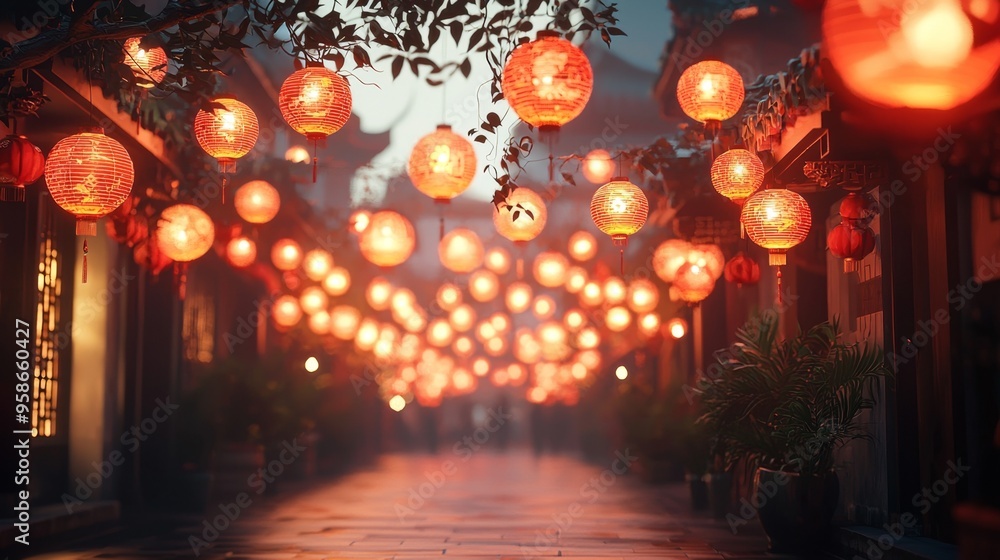Chinese Lanterns Alleyway. Chinese Lanterns Alleyway.