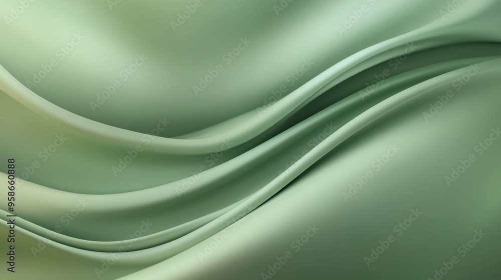 Obraz premium A green fabric with a wave pattern