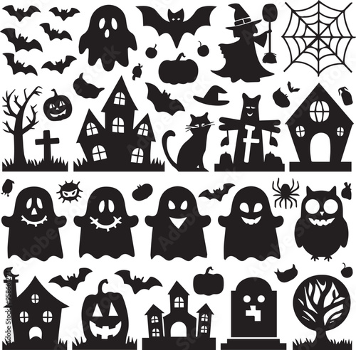 halloween vector element set Ai Generated