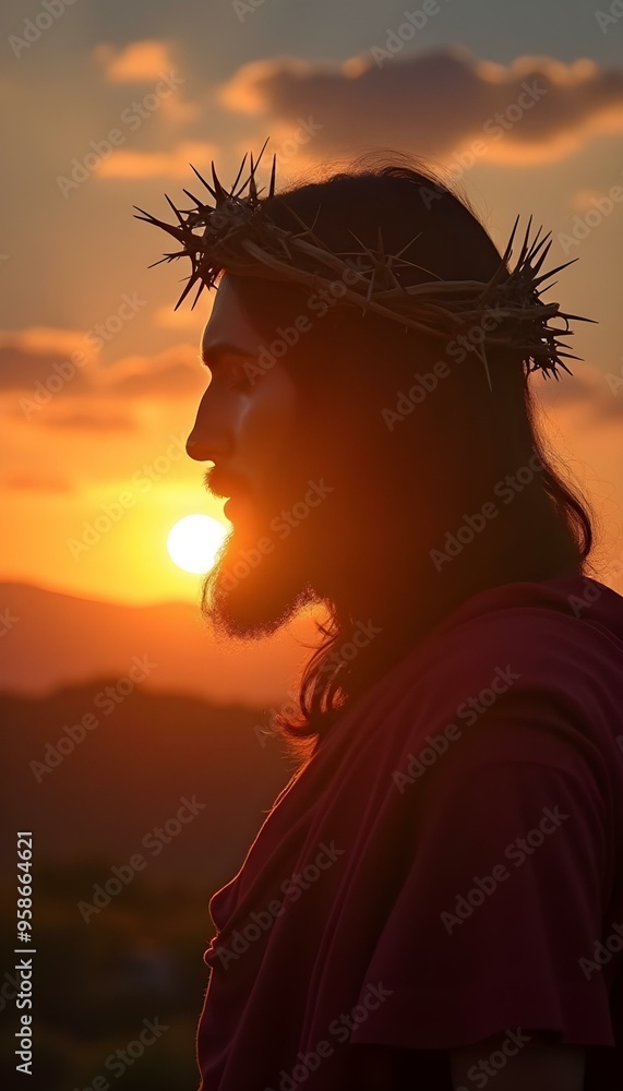 crown of thorns of jesus christ in sunset crown of thorns of jesus christ in sunset