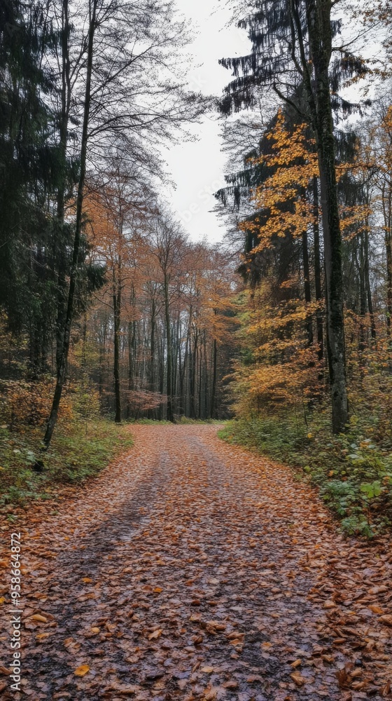 Obraz premium Serene Autumn Forest Path