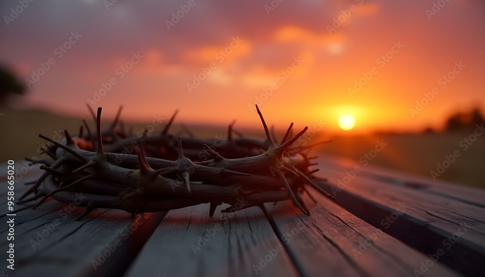 crown of thorns of jesus christ in sunset crown of thorns of jesus christ in sunset