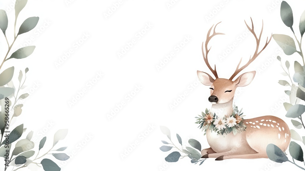 Naklejka premium Design a watercolor illustration with a white background