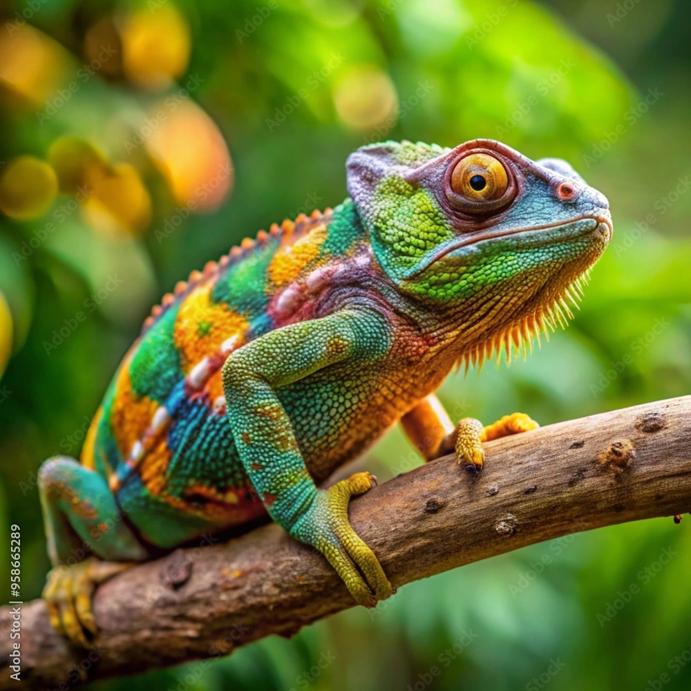 green lizard on a branch green lizard on a branch
