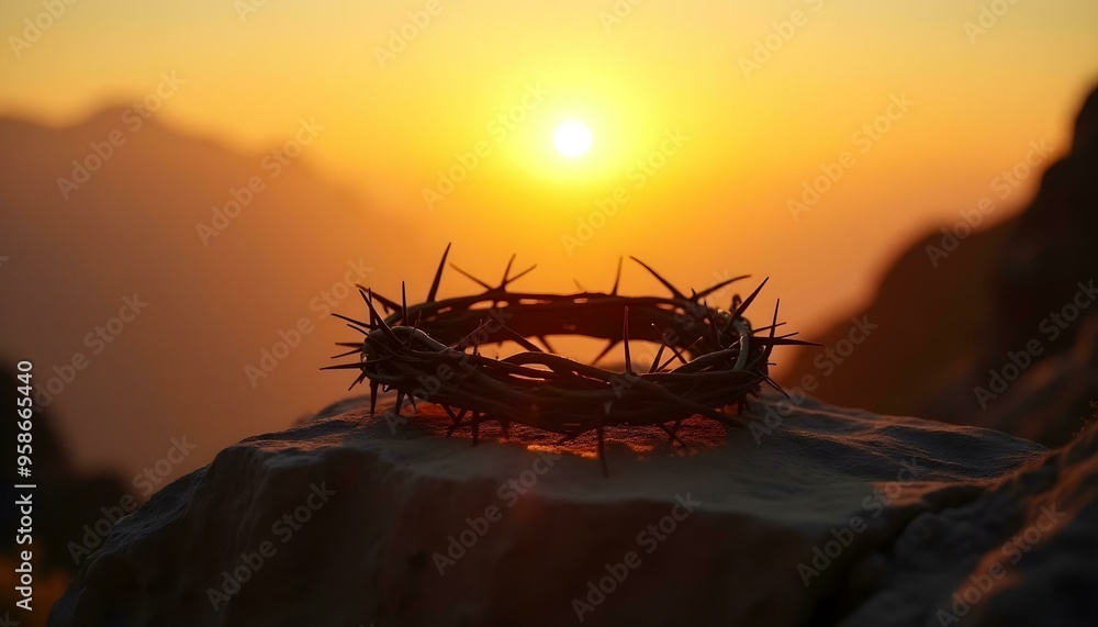 crown of thorns of jesus christ in sunset crown of thorns of jesus christ in sunset