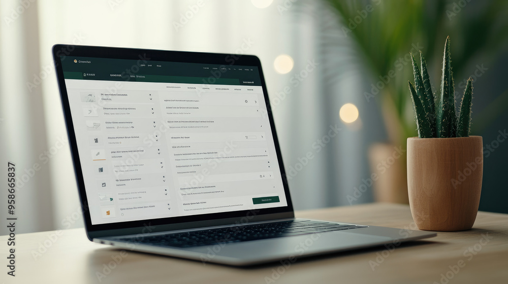 Explore a laptop showcasing a user-friendly CMS backend design for effective content management and streamlined creation processes. Explore a laptop showcasing a user-friendly CMS backend design for effective content management and streamlined creation processes.