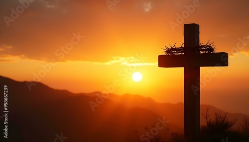 Wallpaper Mural crown of thorns of jesus christ in sunset Torontodigital.ca