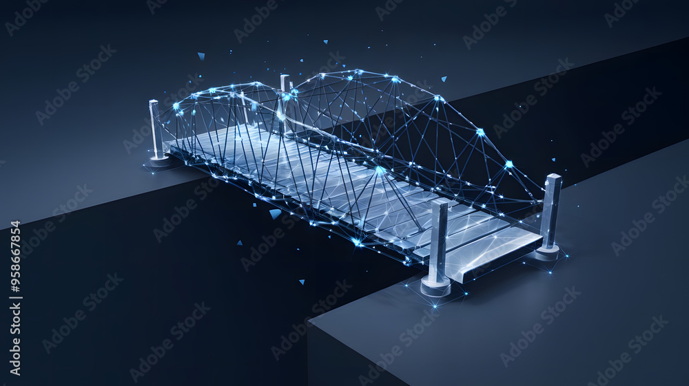 Change Management: A digital bridge being constructed over a gap ...