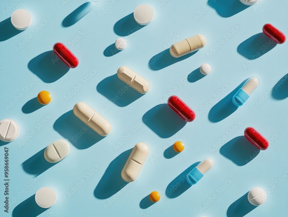 Flat Lay Pharmaceutical Drugs Flat Lay Pharmaceutical Drugs