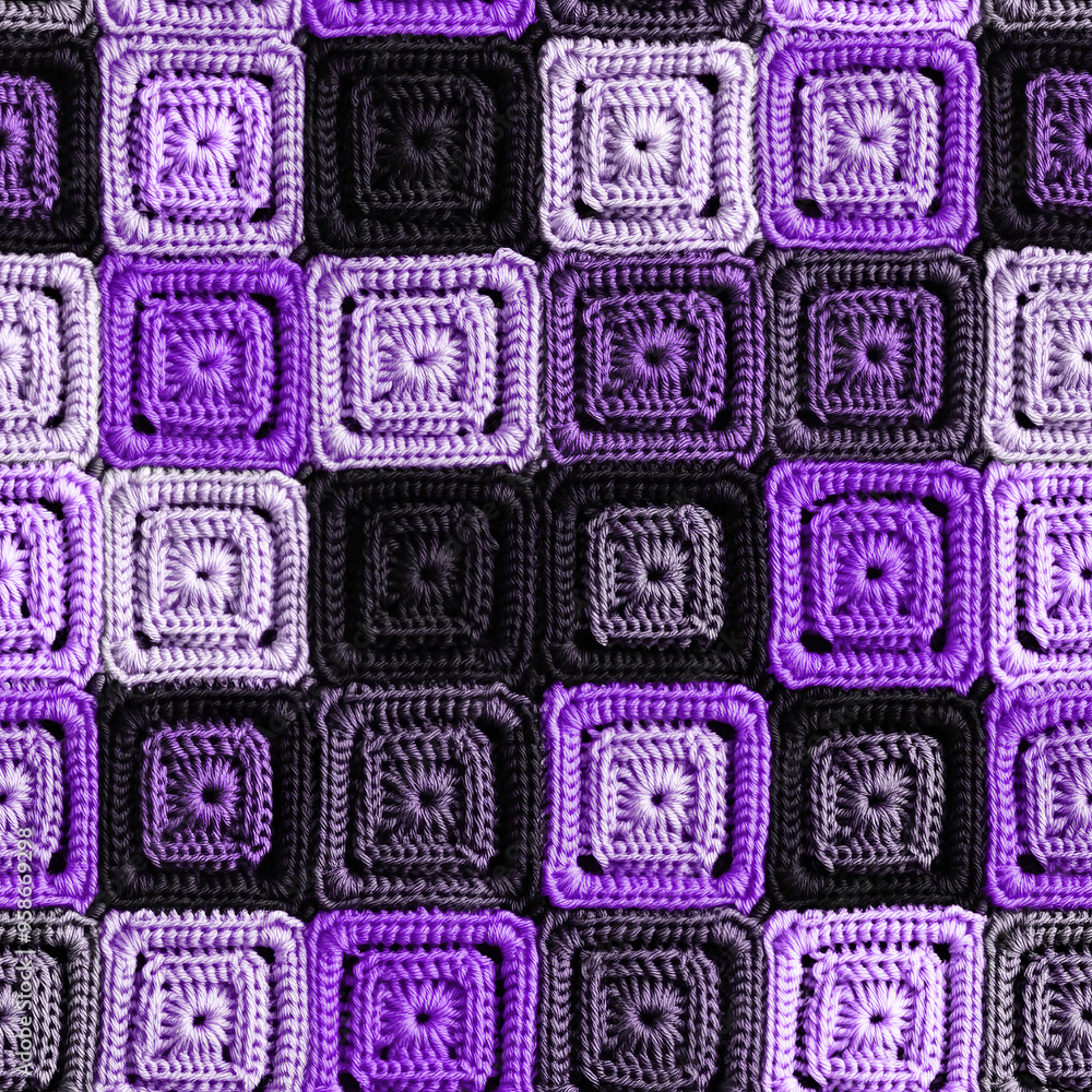 Seamless background with crochet squares. Background, scrapbooking, textures, handicrafts, handmade. Seamless background with crochet squares. Background, scrapbooking, textures, handicrafts, handmade.
