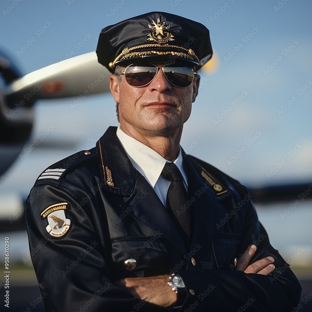portrait of a pilot in uniform portrait of a pilot in uniform