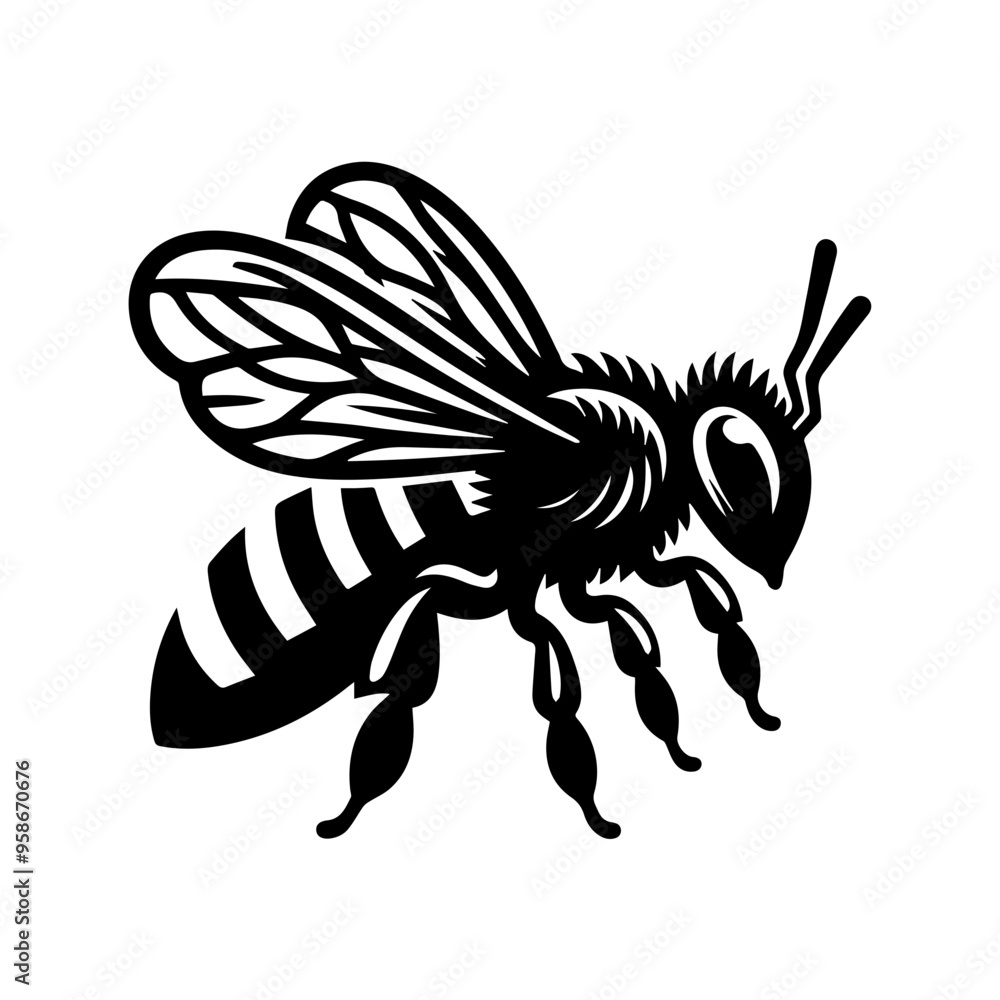 Obraz premium flying honey bee bumblebee character vector design