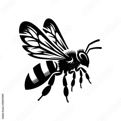  flying honey bee bumblebee character vector design