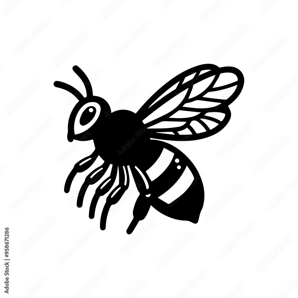 Obraz premium flying honey bee bumblebee character vector design
