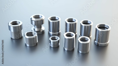 Collection of Metallic Threaded Pipe Fittings