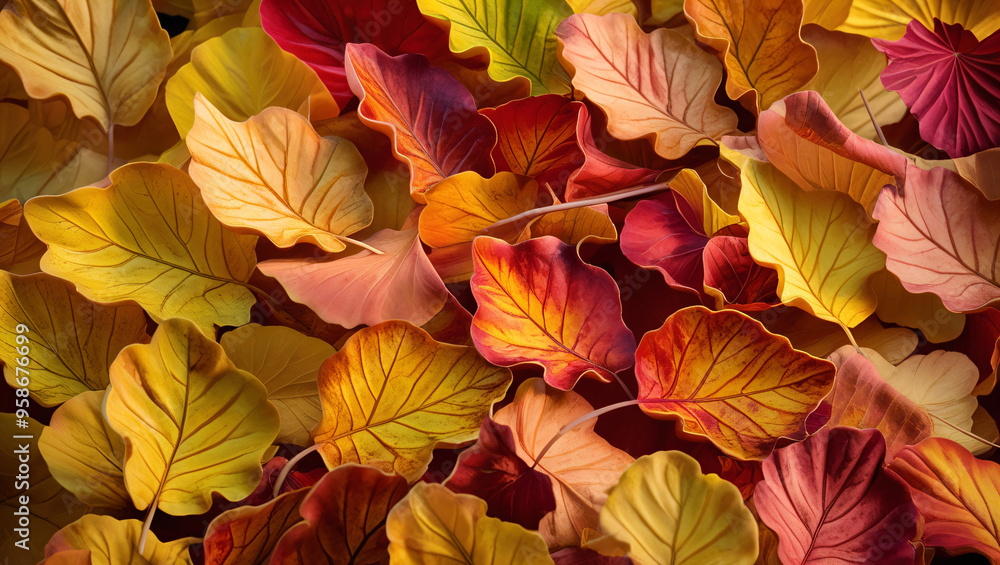 close up of fallen ginkgo leaves showing fall colors and textures in leaves close up of fallen ginkgo leaves showing fall colors and textures in leaves
