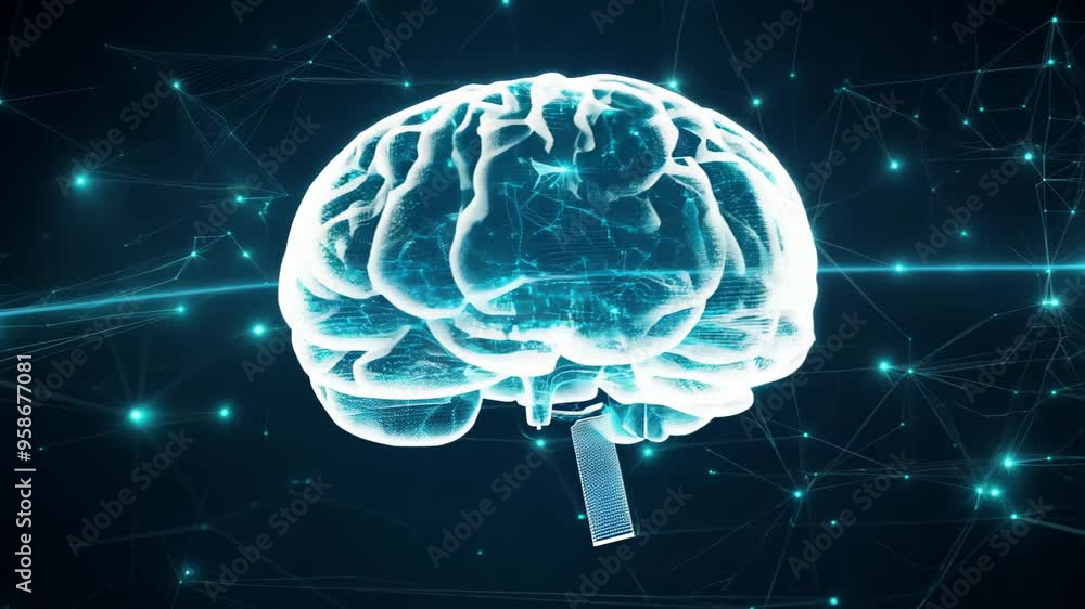 A digital illustration of a glowing human brain in a holographic style, overlaid with intricate circuitry. A digital illustration of a glowing human brain in a holographic style, overlaid with intricate circuitry.