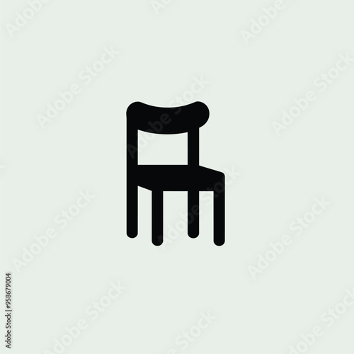 wooden chair vector icon